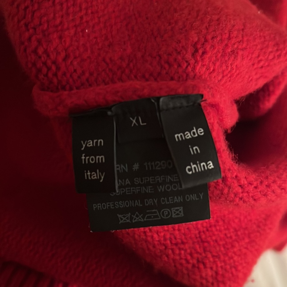 Derek Lam Los Angeles Cable Knit Pullover Sweater Red Sz XL - Picture 7 of 7